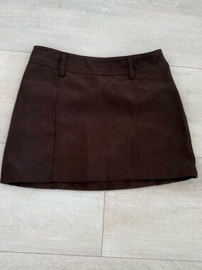 H&M Dark Brown Suede Mini Skirt